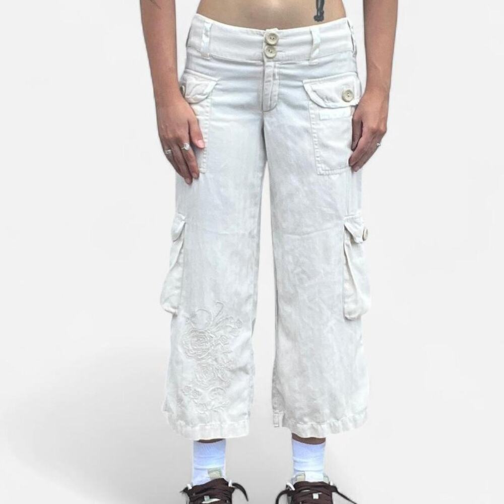 Vintage silk blend cream cargo